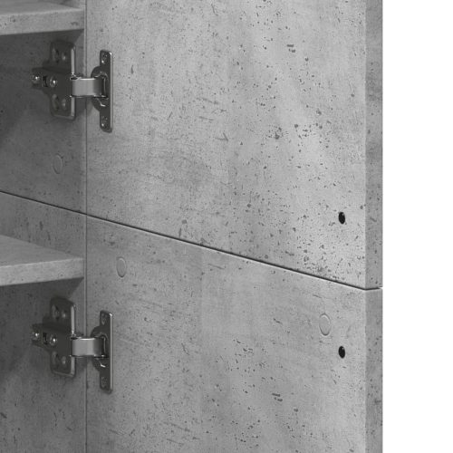  betonszürke szerelt fa cipősszekrény 80 x 39 x 178 cm