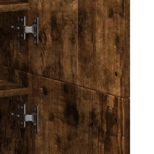  füstös tölgy színű szerelt fa cipőszekrény 80 x 39 x 178 cm