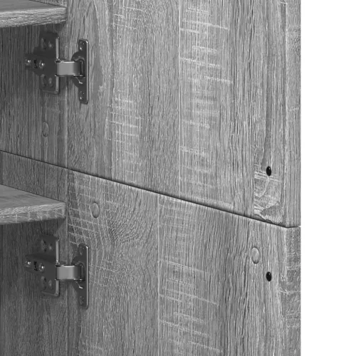  szürke sonoma színű szerelt fa cipősszekrény 80 x 39 x 178 cm