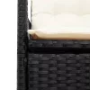  9 részes fekete polyrattan kerti étkezőgarnitúra párnákkal