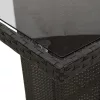  9 részes fekete polyrattan kerti étkezőgarnitúra párnákkal