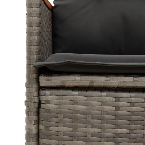  3 részes szürke polyrattan bisztrógarnitúra párnákkal
