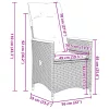  3 részes szürke polyrattan bisztrógarnitúra párnákkal