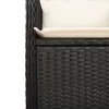  9 részes fekete polyrattan kerti bisztrógarnitúra párnákkal