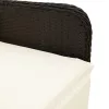  9 részes fekete polyrattan kerti bisztrógarnitúra párnákkal
