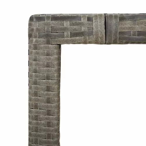  9 részes szürke polyrattan kerti bisztrógarnitúra párnákkal