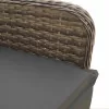 9 részes szürke polyrattan kerti bisztrógarnitúra párnákkal