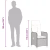  9 részes szürke polyrattan kerti bisztrógarnitúra párnákkal