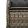  7 részes szürke polyrattan kerti bisztrógarnitúra párnákkal
