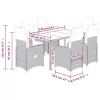  7 részes szürke polyrattan kerti bisztrógarnitúra párnákkal