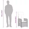  7 részes szürke polyrattan kerti bisztrógarnitúra párnákkal