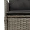  9 részes szürke polyrattan kerti bisztrógarnitúra párnákkal