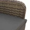  11 részes szürke polyrattan kerti bisztrógarnitúra párnákkal