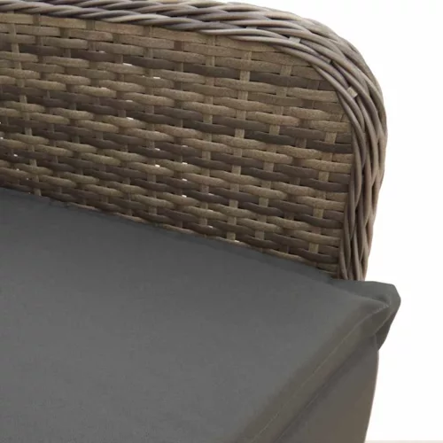  11 részes szürke polyrattan kerti bisztrógarnitúra párnákkal