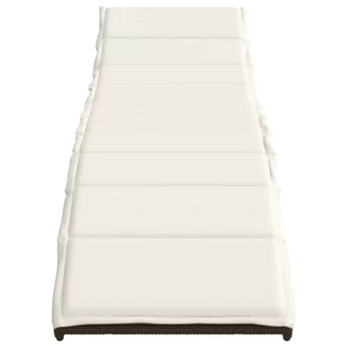  2 db barna polyrattan napozóágy párnával