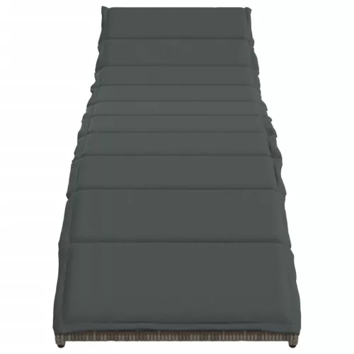  2 db szürke polyrattan napozóágy párnával