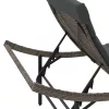  2 db szürke polyrattan napozóágy párnával
