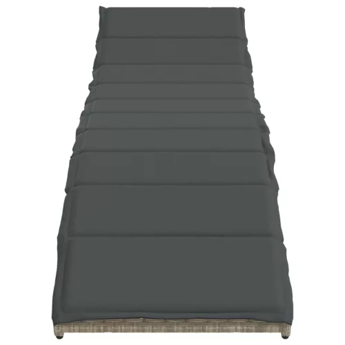  2 db világosszürke polyrattan napozóágy párnával