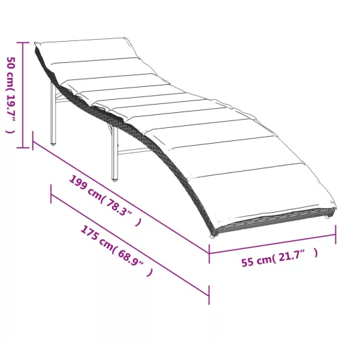  2 db világosszürke polyrattan napozóágy párnával