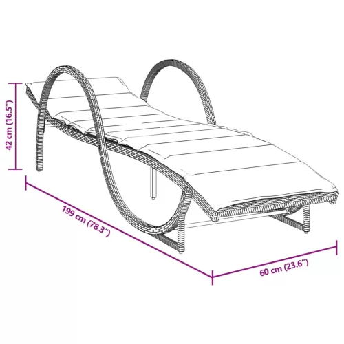  2 db világosszürke polyrattan napozóágy párnával