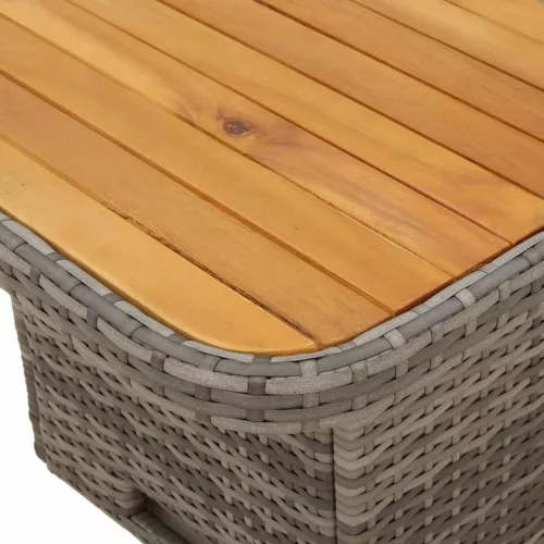 2 részes szürke polyrattan kerti étkezőgarnitúra párnákkal