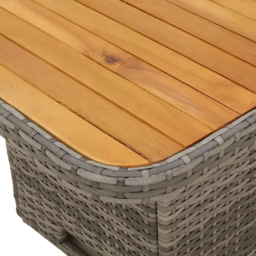  4 részes szürke polyrattan kerti étkezőszett párnával