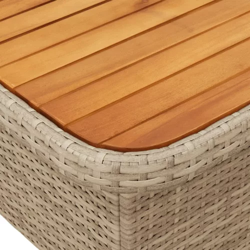  4 részes bézs polyrattan kerti étkezőgarnitúra párnákkal