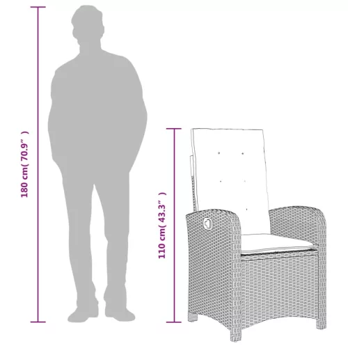  4 részes bézs polyrattan kerti étkezőgarnitúra párnákkal