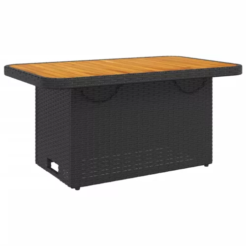  4 részes fekete polyrattan kerti étkezőszett párnákkal