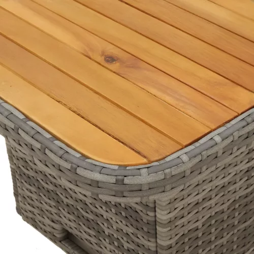  4 részes szürke polyrattan kerti étkezőszett párnával