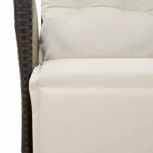  5 részes fekete polyrattan kerti étkezőgarnitúra párnákkal