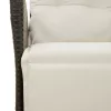  4 részes fekete polyrattan kerti étkezőszett párnákkal