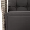  5 részes szürke polyrattan kerti étkezőgarnitúra párnával