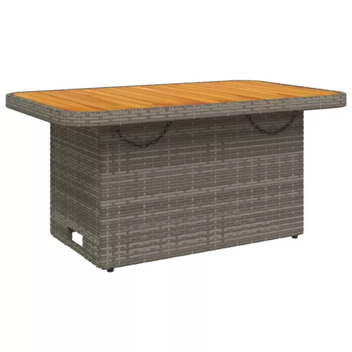  4 részes szürke polyrattan kerti étkezőszett párnával