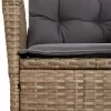  5 részes bézs polyrattan kerti étkezőgarnitúra párnákkal