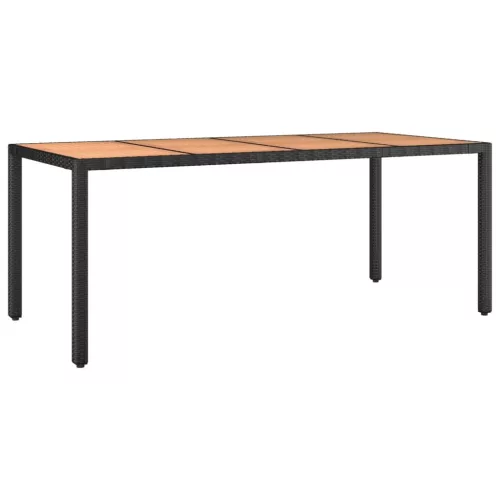  9 részes fekete polyrattan kerti étkezőgarnitúra párnákkal