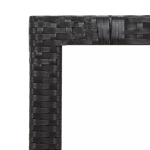  9 részes fekete polyrattan kerti étkezőgarnitúra párnákkal