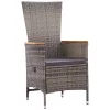  9 részes szürke polyrattan kerti étkezőgarnitúra párnával