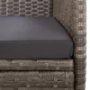  9 részes szürke polyrattan kerti étkezőgarnitúra párnával