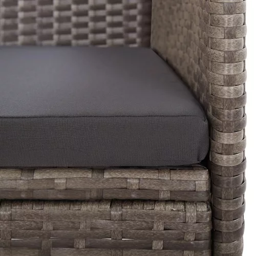  9 részes szürke polyrattan kerti étkezőgarnitúra párnával