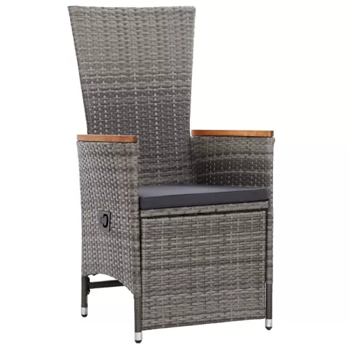  9 részes szürke polyrattan kerti étkezőgarnitúra párnával