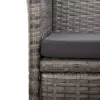  9 részes szürke polyrattan kerti étkezőgarnitúra párnával