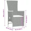  9 részes szürke polyrattan kerti étkezőgarnitúra párnával