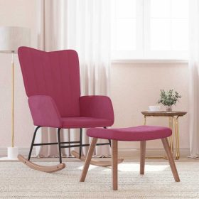  bordó bársony hintaszék lábtartóval