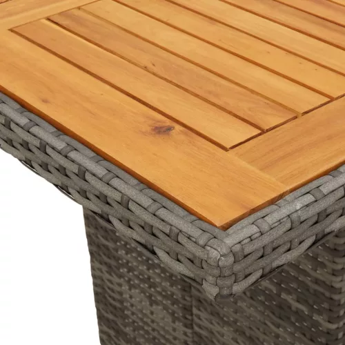  9 részes szürke polyrattan kerti étkezőgarnitúra párnával