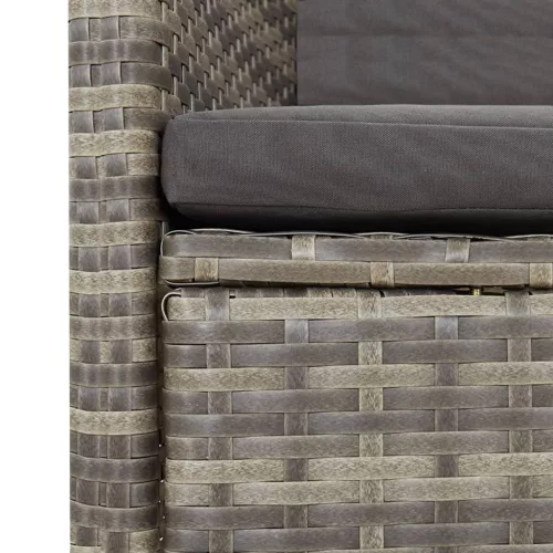  9 részes szürke polyrattan kerti étkezőgarnitúra párnával