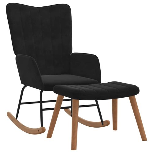  fekete bársony hintaszék lábtartóval