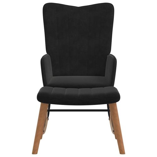  fekete bársony hintaszék lábtartóval