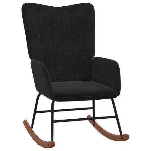  fekete bársony hintaszék lábtartóval