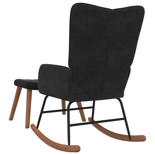  fekete bársony hintaszék lábtartóval